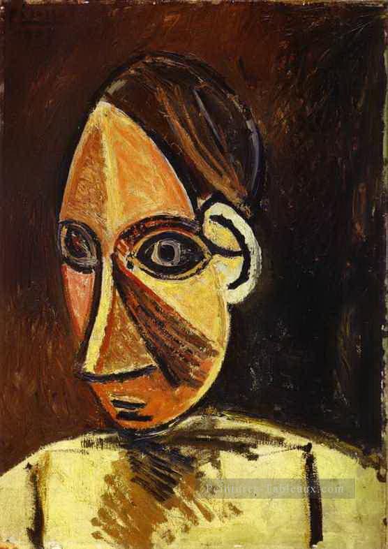 Tête d’une femme 1907 cubisme Pablo Picasso Peintures à l'huile